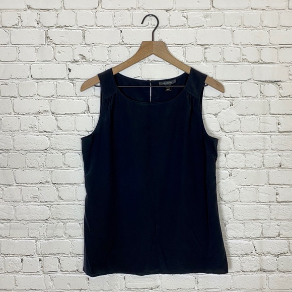 St. John Black Silk Sleeveless Top Size 6 - Picture 1 of 7